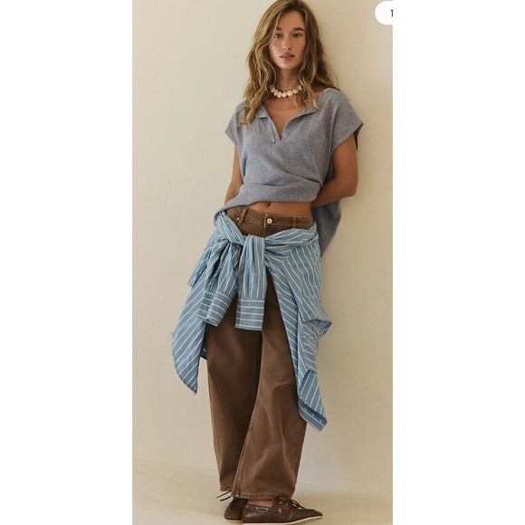 FP Beach Marina Del Sol Sweater Top Cream small oversized boho Beach Preppy Knit - Picture 11 of 12